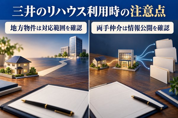 三井のリハウスを利用する際の注意点