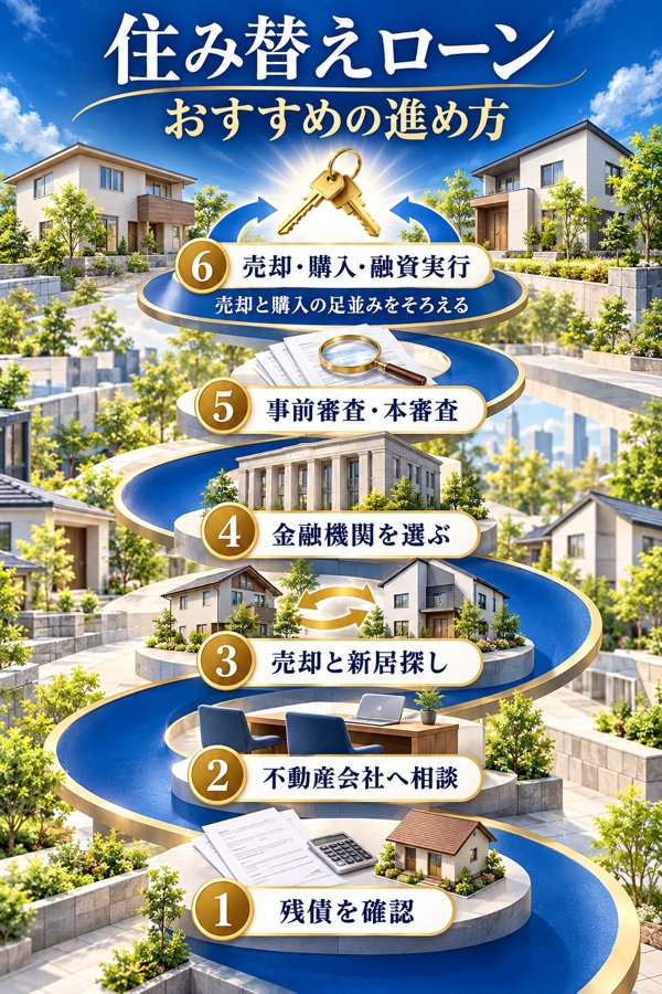 【この手順で進めるのがおすすめ】住み替えローン利用までのステップ