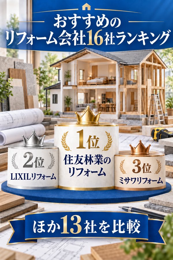 おすすめのリフォーム会社16社ランキング