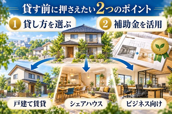 【知って得】空き家を賃貸に出す前に押さえたい2つのポイント