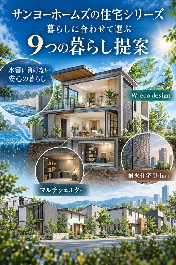 サンヨーホームズが手がける住宅シリーズの特色