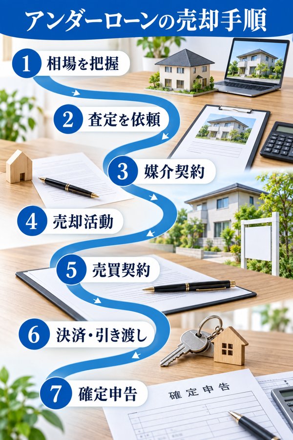 アンダーローンなら進めやすい!家を売るときの具体的な流れ