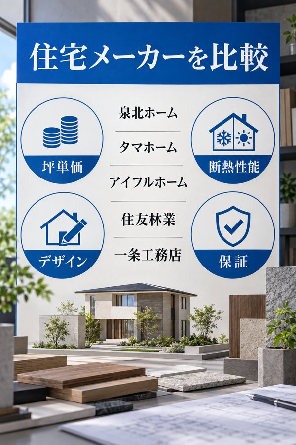 泉北ホームと大手住宅メーカー各社の坪単価・性能比較