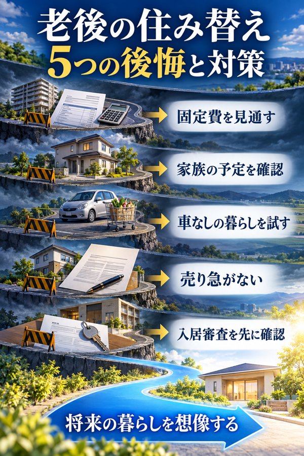 老後の住み替えにありがちな5つの後悔と、つまずきを防ぐための対策