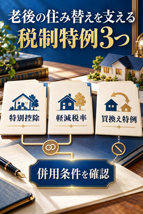 老後の住み替えを支える税制特例3つ|3,000万円特別控除・10年超の軽減税率・買換え特例