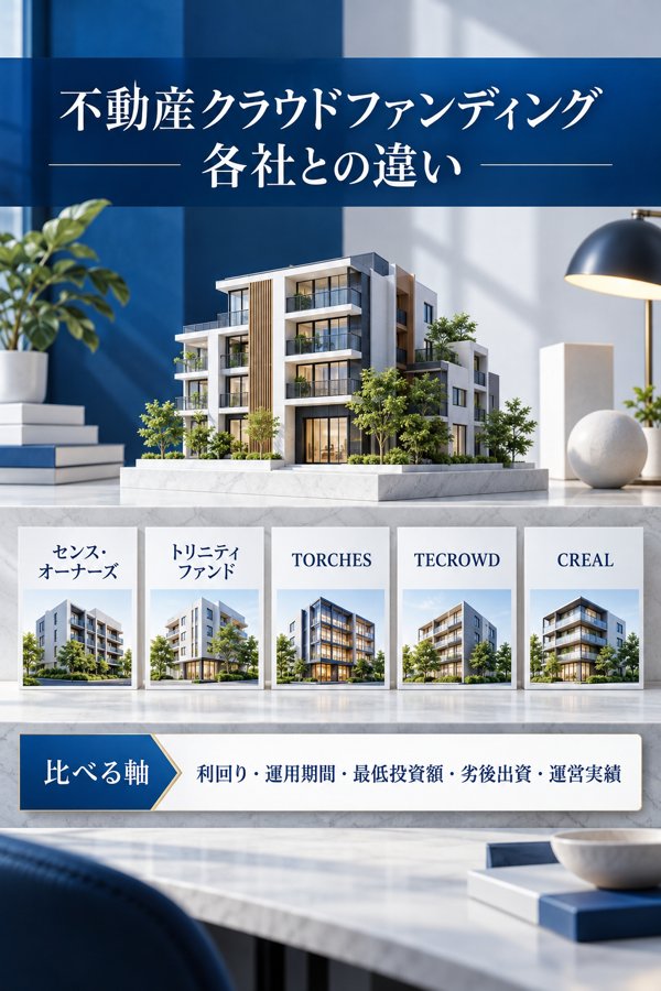 主要な不動産クラウドファンディング各社との違い