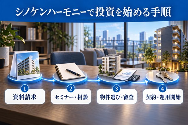 シノケンハーモニーで投資を始める手順|申し込みから運用スタートまでのステップ