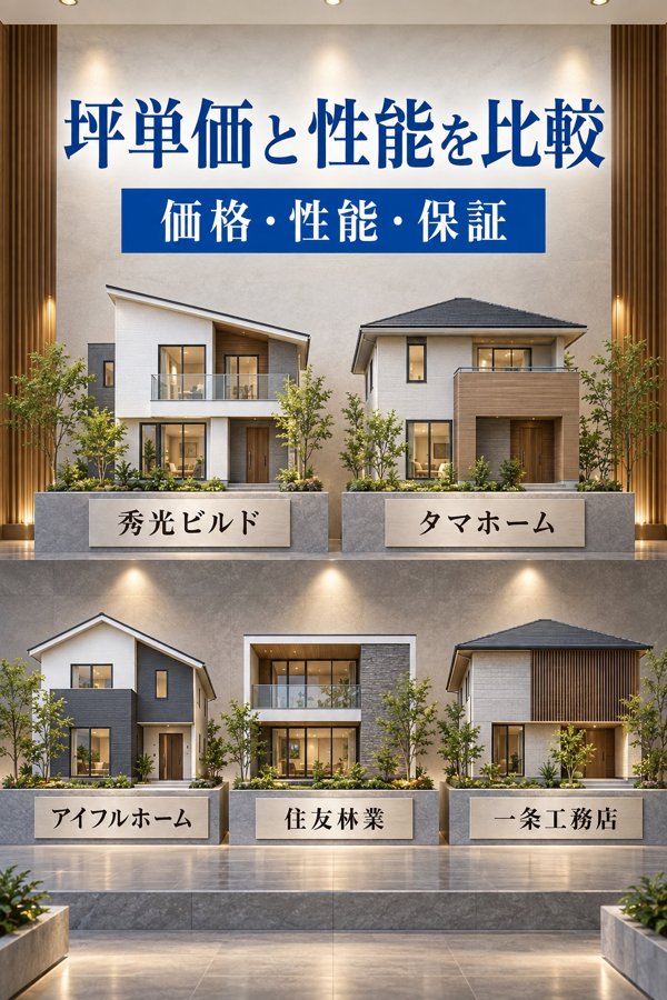 坪単価と性能で見る秀光ビルド・主要ハウスメーカーの違い