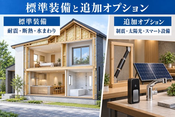 秀光ビルドにおける標準装備と追加オプション