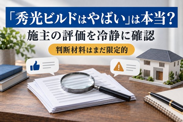 「秀光ビルドはやばい」という声の真偽と施主の評価