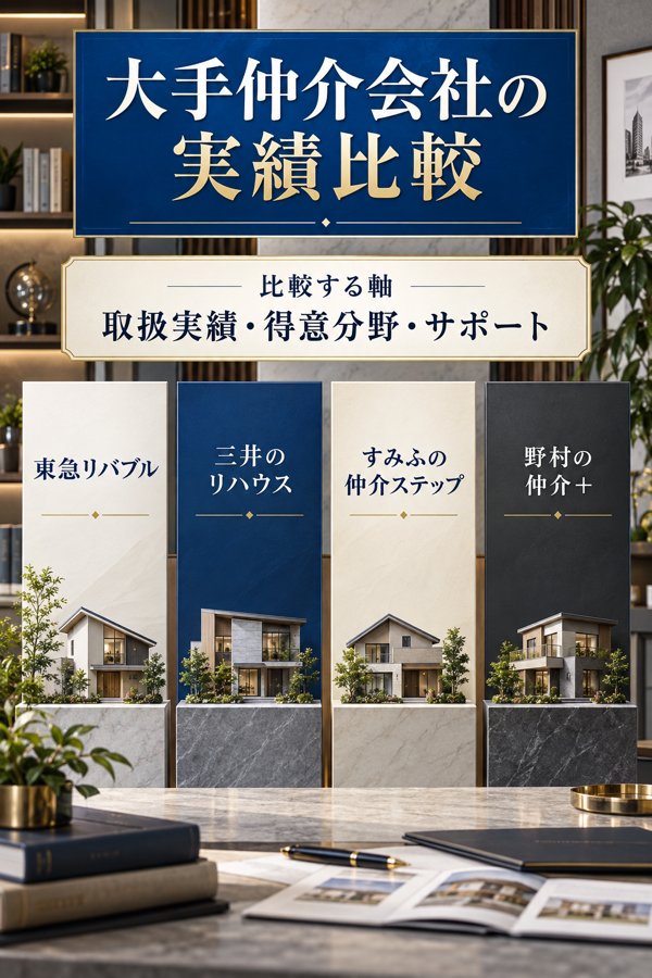 大手仲介会社とすみふの仲介ステップの実績比較