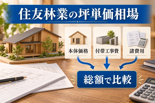 住友林業の坪単価相場は80〜120万円!30〜50坪別の試算例と建築費総額