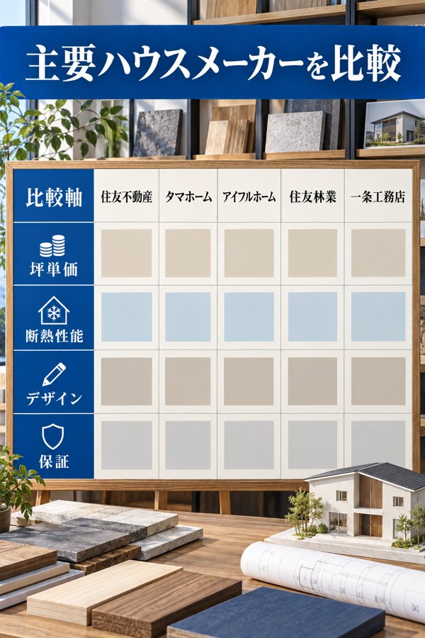 坪単価と性能で見る住友不動産と主要ハウスメーカーの比較