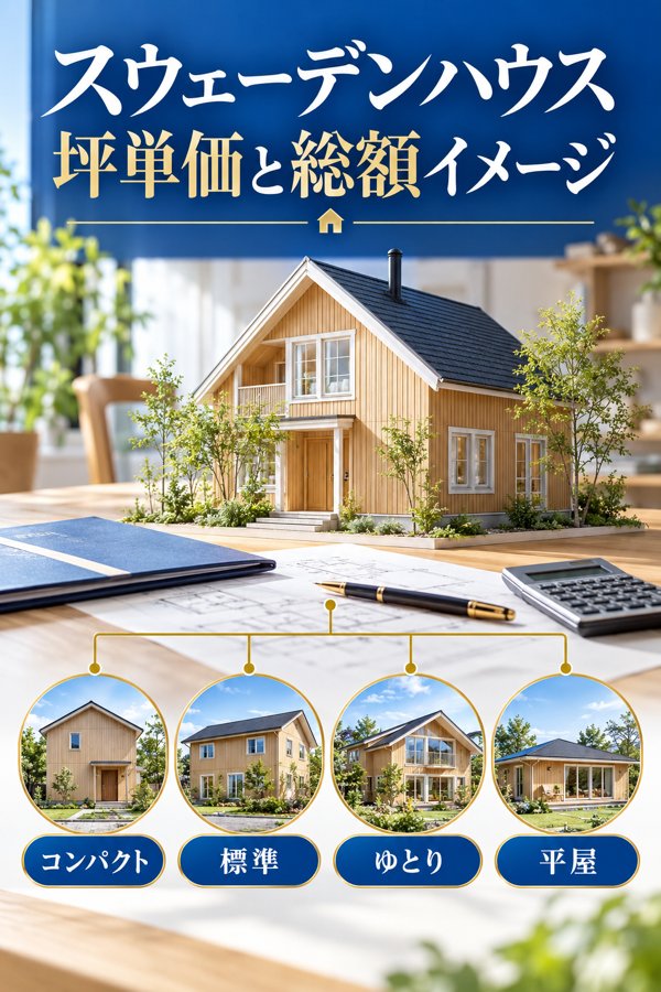 スウェーデンハウスにおける坪単価の相場は87万〜98万円|坪数ごとの総額イメージ