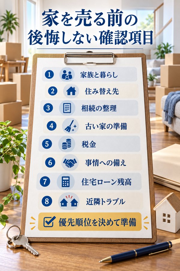 家を売る時期が良くても悔いを残さないための確認項目