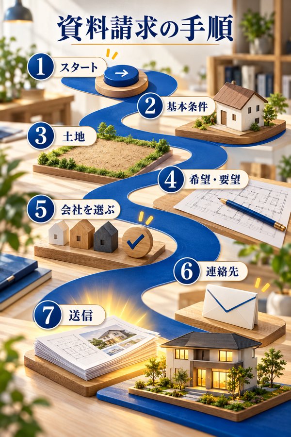 タウンライフ家づくりを使った資料請求の手順