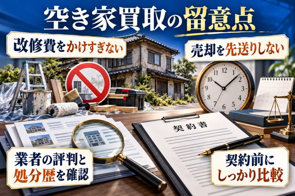 空き家を買取で手放す際の留意点とうまく進めるための秘訣