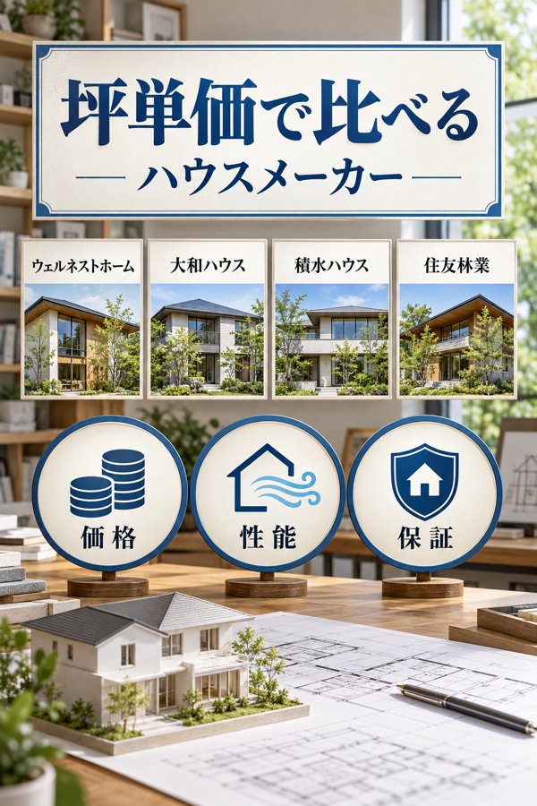 坪単価で見るウェルネストホームと大手各社の違い