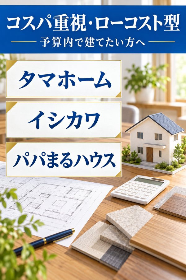 【コスパ重視・ローコスト型】予算内で建てたい方におすすめの3社