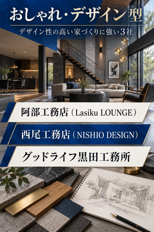 【おしゃれ・デザイン型】デザイン性の高い家づくりに強い3社