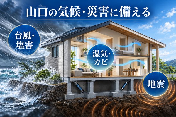 山口の家づくりで知っておきたい気候・災害の特徴(台風や塩害、湿気、地震)
